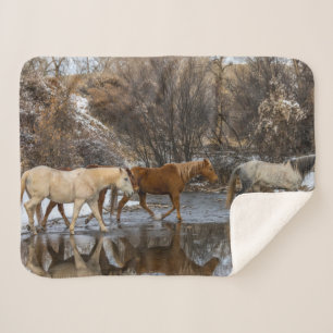 Hideout Horse Ranch Sherpa Blanket