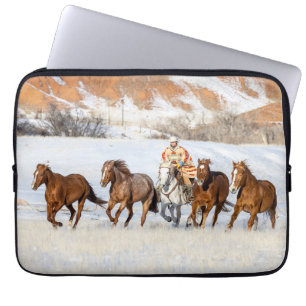Hideout Horse Ranch, Wrangler and Horses Laptop Sleeve