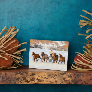 Hideout Horse Ranch, Wrangler and Horses Plaque