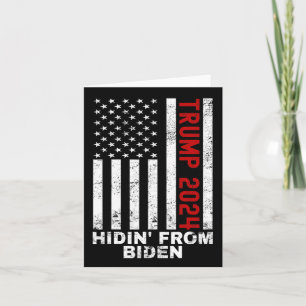 Hidin From Biden Kids Men Trump Flag Anti Joe Bide Card