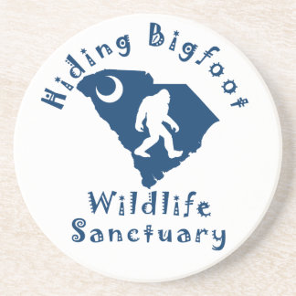 Hiding Bigfoot Wildlife Sanctuary Sandstone Coaster
