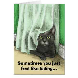Hiding Cat Caring Card