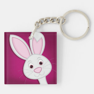 Hiding Easter Bunny Key Ring