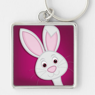 Hiding Easter Bunny Key Ring