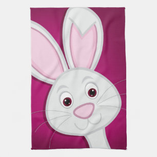 Hiding Easter Bunny Tea Towel
