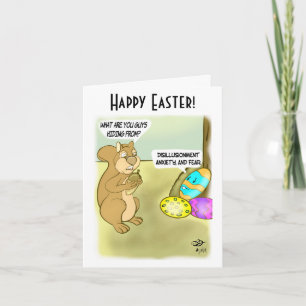 Hiding Easter Eggs Folded Notecard