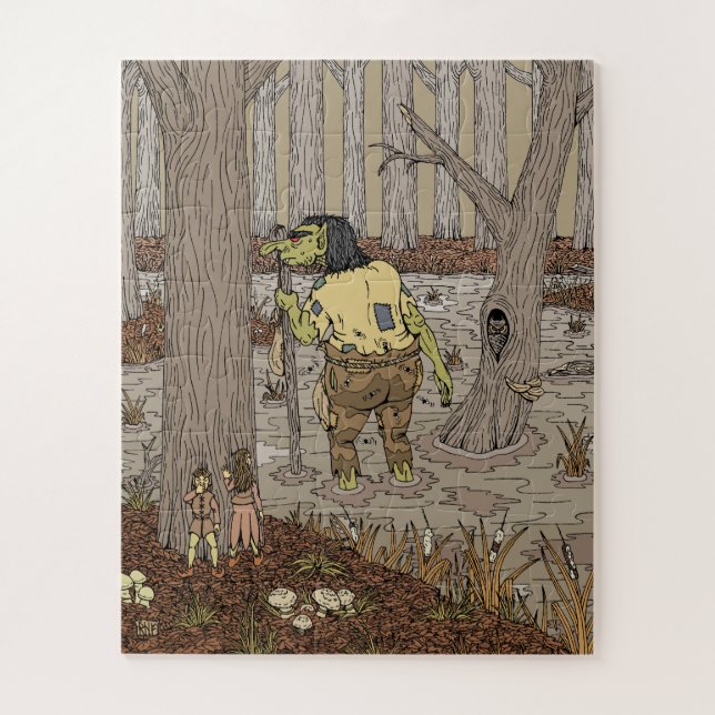 Hiding from Stinkbottom Troll Jigsaw Puzzle (Vertical)