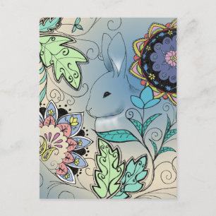 Hiding Rabbit Postcard