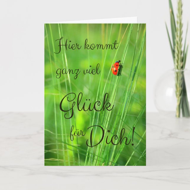 Hier kommt ganz viel Glück für Dich! Card (Front)
