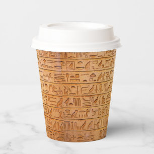 Hieroglyph Ancient Egypt Language Engraved Text Paper Cups