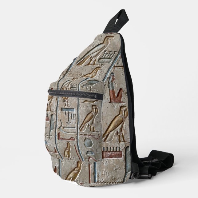Hieroglyph Ancient Egypt Language Engraved Text    Sling Bag (Right Corner)
