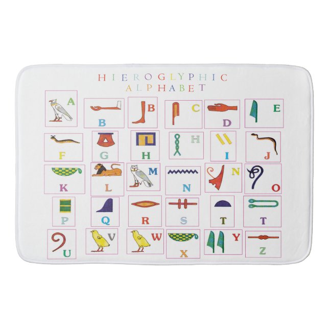 Hieroglyphic Alphabet Bath Mat (Front)