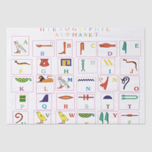 Hieroglyphic Alphabet Tissue Paper