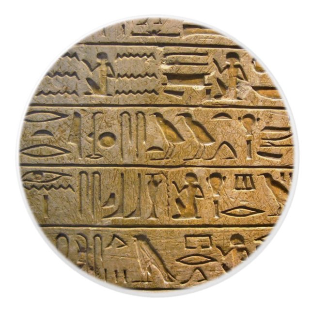 Hieroglyphics Ceramic Knob (Front)