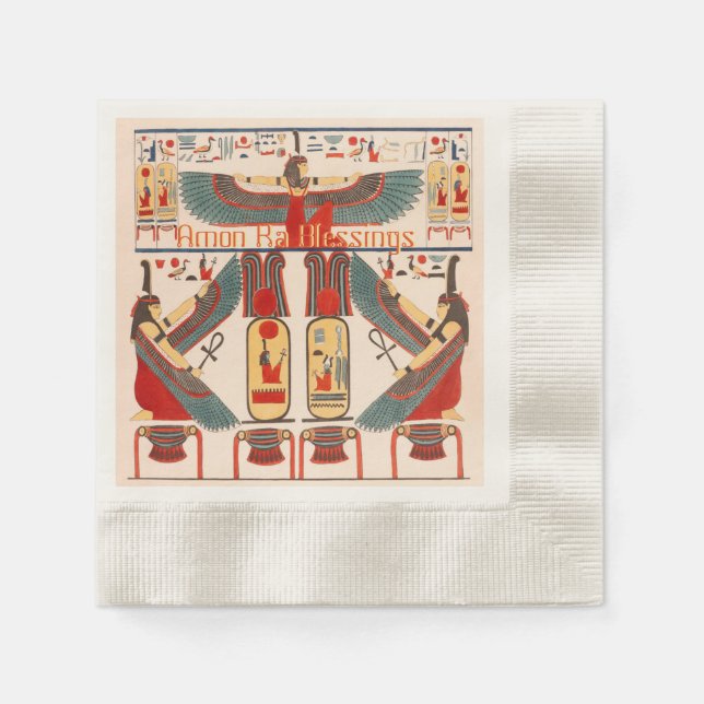 Hieroglyphics, Egyptian God Amon Ra Blessings Napkin (Front)
