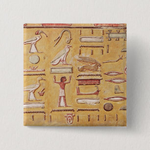 Hieroglyphics, from the Tomb of Seti I 15 Cm Square Badge