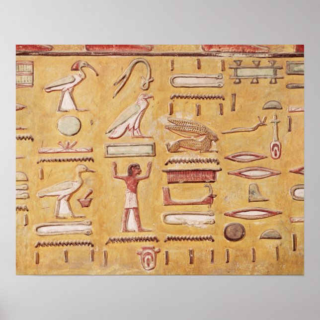 Hieroglyphics, from the Tomb of Seti I Poster (Front)