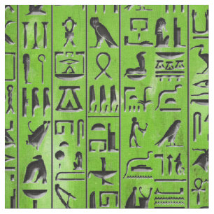 Hieroglyphics in Emerald Fabric