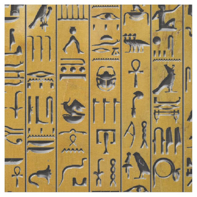 Hieroglyphics in Gold Fabric (Close Up)