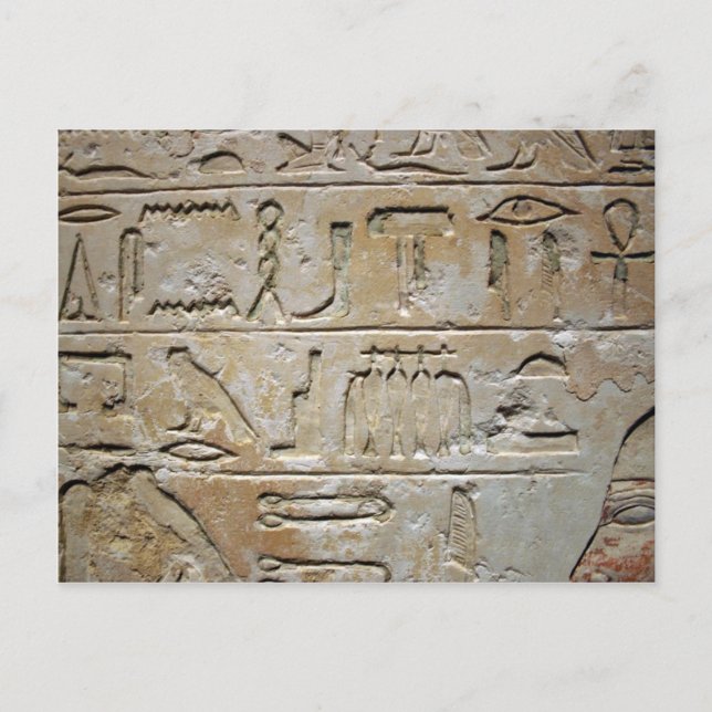 Hieroglyphics on a stone wall postcard (Front)
