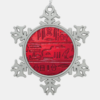 Hieroglyphs 2014-1053 snowflake pewter christmas ornament