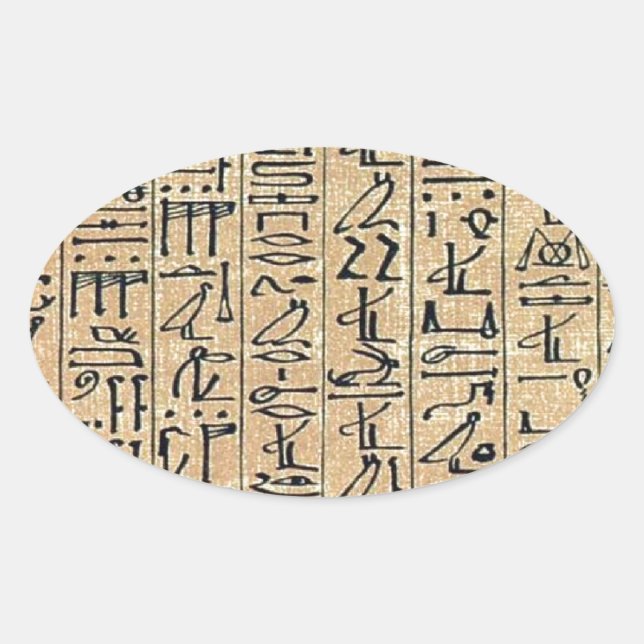 Hieroglyphs Hieroglifos Oval Sticker (Front)