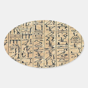 Hieroglyphs Hieroglifos Oval Sticker