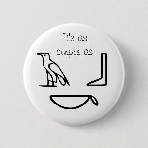 Hieroglypics 6 Cm Round Badge