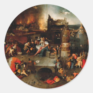 Hieronymus Bosch - Temptation Of Saint Anthony Classic Round Sticker
