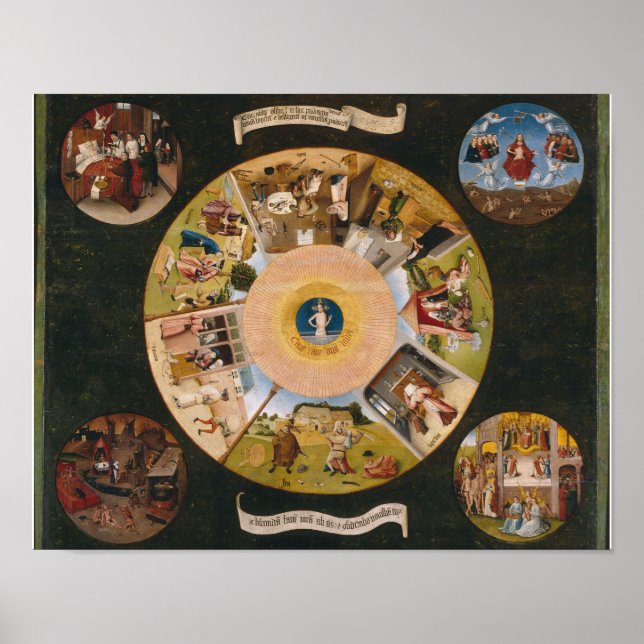 Hieronymus Bosch - The Seven Deadly Sins And The F Poster (Front)
