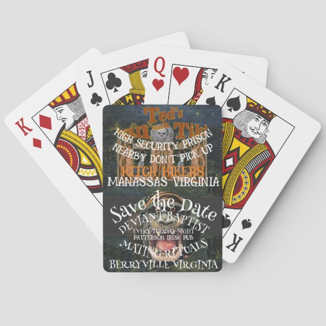 HIG H SECURITY PRISON NEARBY DON'T PICK UP HITCH  PLAYING CARDS (Back)