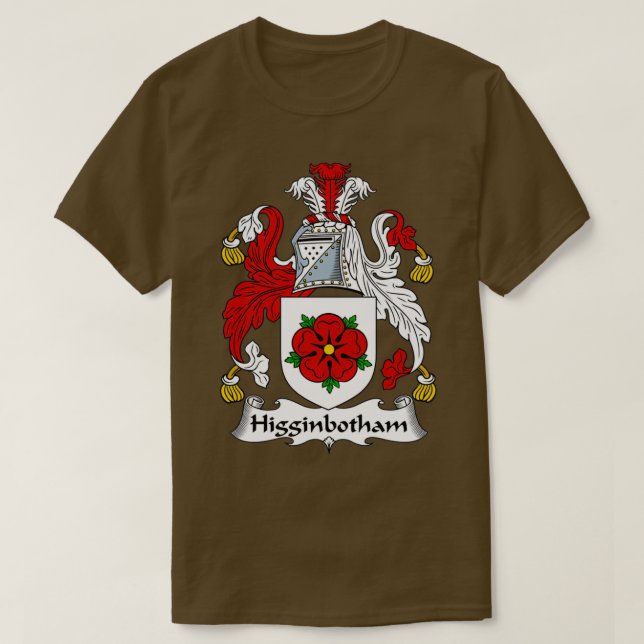 Higginbotham Coat of Arms Family Crest  T-Shirt (Design Front)