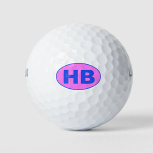 Higgins Beach Blue Pink HB Oval Logo Golf Balls