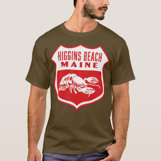 Higgins Beach Maine Retro  Shield White T-Shirt