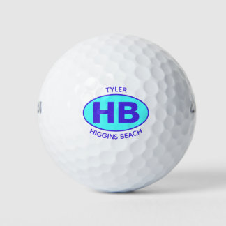 Higgins Beach Oval Blue Aqua Personalised Golf Balls