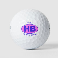 Higgins Beach Oval Blue Pink Personalised