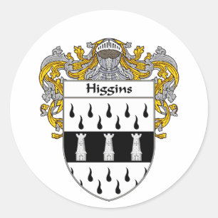 Higgins Coat of Arms (Mantled) Classic Round Sticker