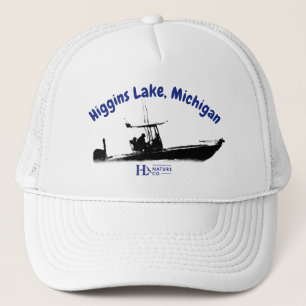 Higgins Lake fishing boat Trucker Hat