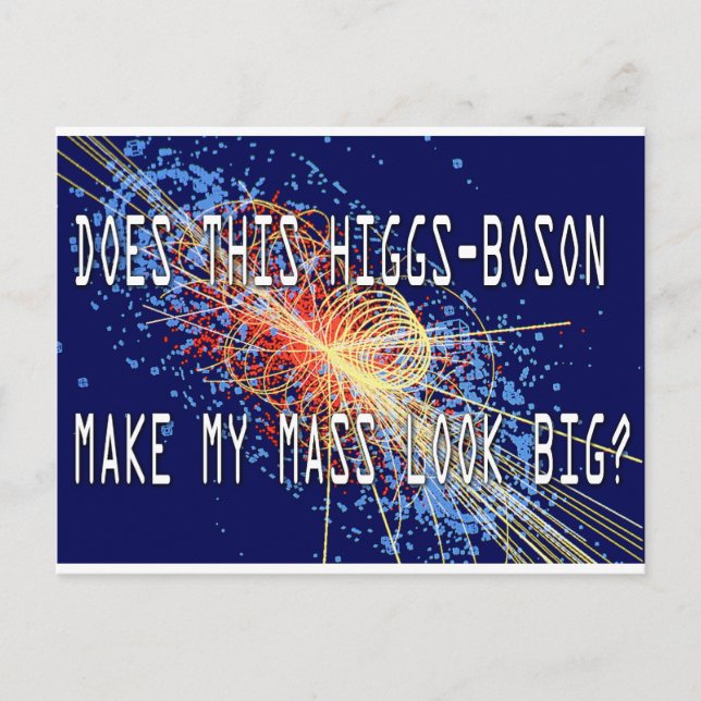 Higgs-Boson Mass Postcard (Front)