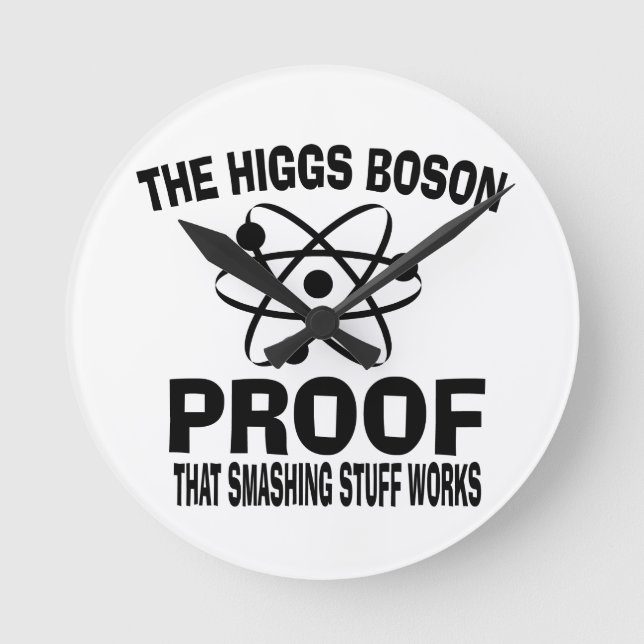 Higgs Boson Smashing Stuff Works Round Clock (Front)