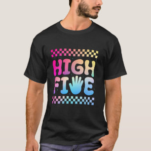 High 5 It's My Birthday Five Years Old Chequered G T-Shirt