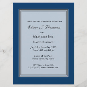 High achievement blue graduation announcement