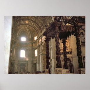 High altar of St Peter"s Basilica, Vatican, Rome Poster