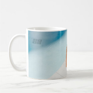 High angle photo of brown umbrella coffee mug