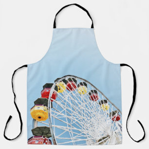 High angle photo of white Ferris wheel in the morn Apron
