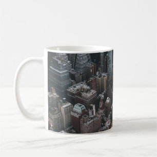HIGH-ANGLE PHOTOGRAPHY OF CITY BUILDING S COFFEE MUG