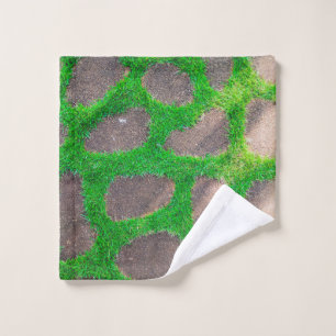 High angle photography of grass field wash cloth