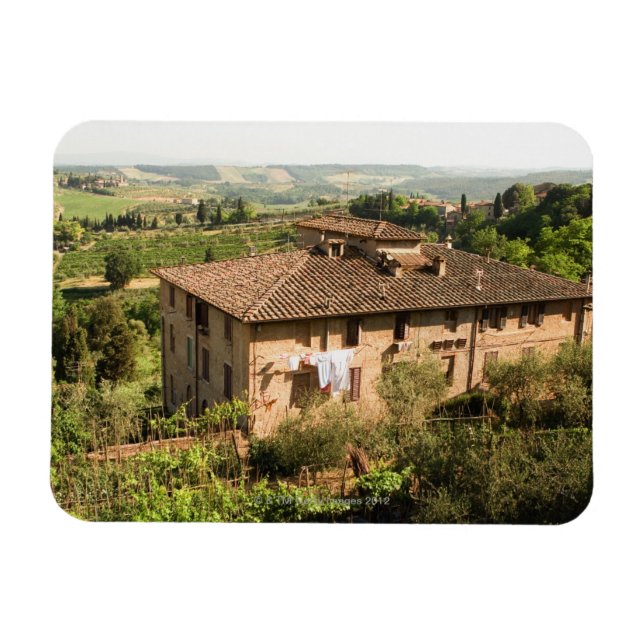High angle view of a building, San Gimignano, Magnet (Horizontal)