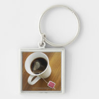 High angle view of a cup of tea