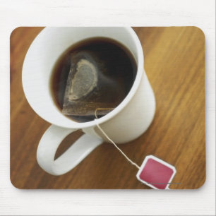 High angle view of a cup of tea mouse pad